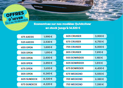 Offre d'hiver du 2 au 18 décembre | Port Deun Marine