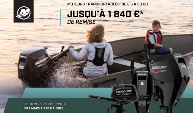 Promotion moteurs transportables Mercury 2026